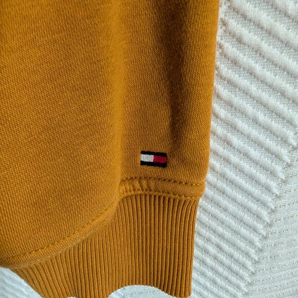 Tommy Hilfiger Mustard Goldenrod Crest Logo Hoodie Small Embroidered Emblem - Picture 6 of 10